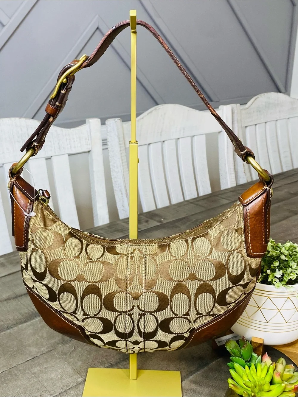 Coach Signature C Monogram Hobo ShouCoach Signature C Monogram Hobo Shoulder Bag
